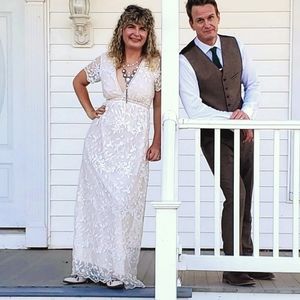 Lace Boho Style White Dress